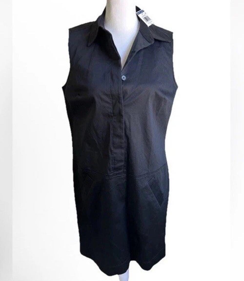 Lauren Ralph Lauren Black Dress 4 Sleeveless Button Front NWT Career Classic